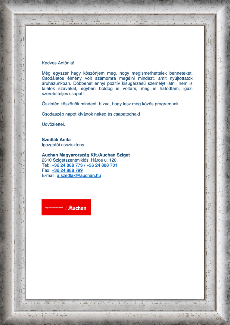 Az út a boldogsághoz köszönő levél Az út a boldogsághoz köszönő levél